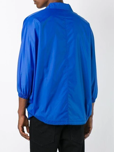 Shop Ganryu Comme Des Garcons Poncho Jacket - Blue