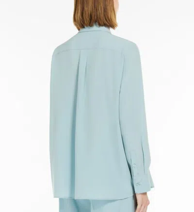 Weekend Max Mara Almina Silk Shirt Back Pleat In Green