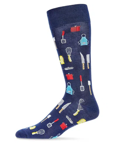 Memoi Men's Occupation Novelty Crew Socks In Navy