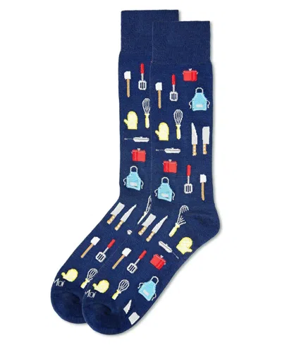 Memoi Men's Occupation Novelty Crew Socks In Navy