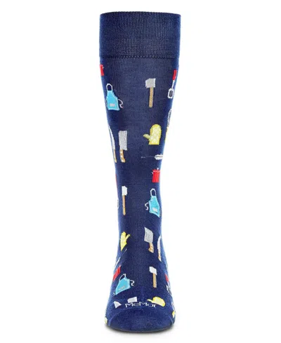 Memoi Men's Occupation Novelty Crew Socks In Navy