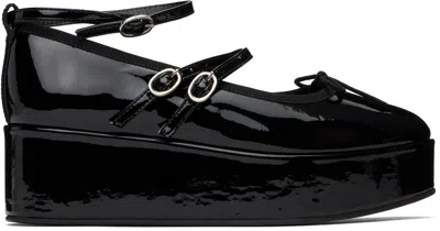 Repetto Black Cendrillon Platform Mary Jane Ballerina Flats In 410 Noir