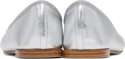 Repetto Calf And Cotton Argent Flats In 20 Argent