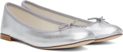 Repetto Calf And Cotton Argent Flats In 20 Argent
