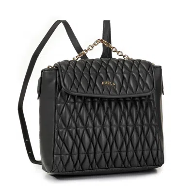 Furla Ladies Pin Cometa S Leather Backpack In Asphalte
