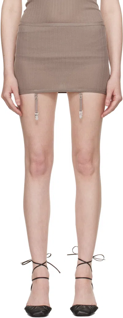 Lemaire Taupe Underwear Suspenders Miniskirt In Pu813 Misty Mauve