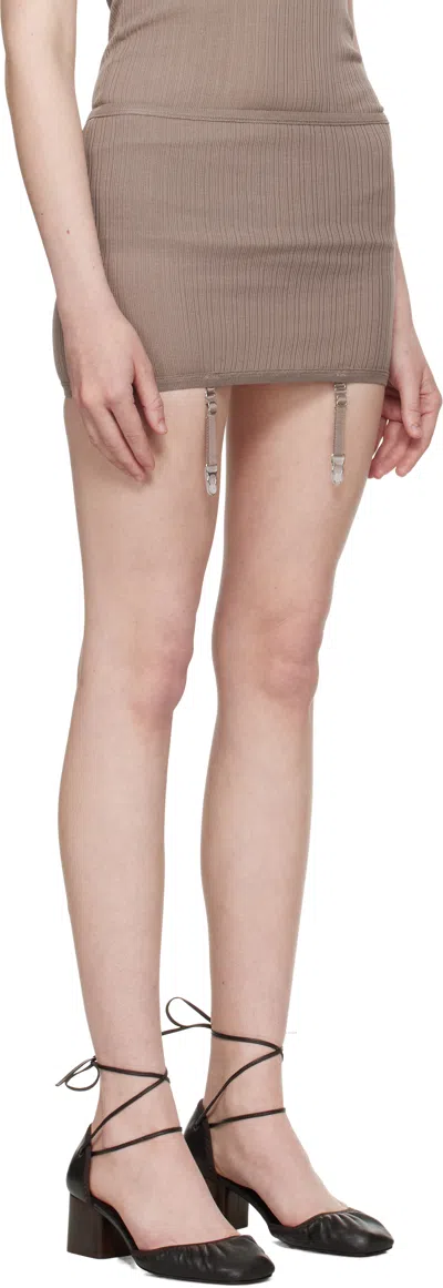 Lemaire Taupe Underwear Suspenders Miniskirt In Pu813 Misty Mauve