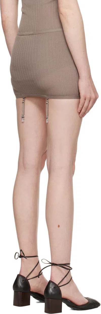Lemaire Taupe Underwear Suspenders Miniskirt In Pu813 Misty Mauve