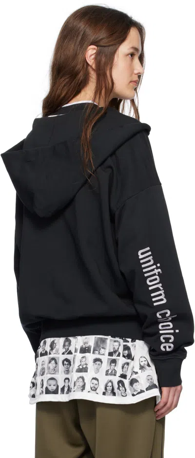 032c Black Routine Zip Hoodie In Faded Black