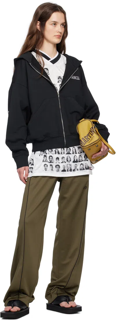 032c Black Routine Zip Hoodie In Faded Black