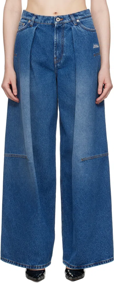 Jean Paul Gaultier Denim Jean With Foam Detail On The Back In Blue