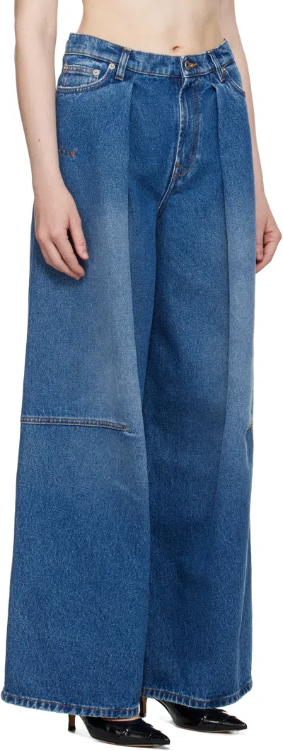 Jean Paul Gaultier Denim Jean With Foam Detail On The Back In Blue