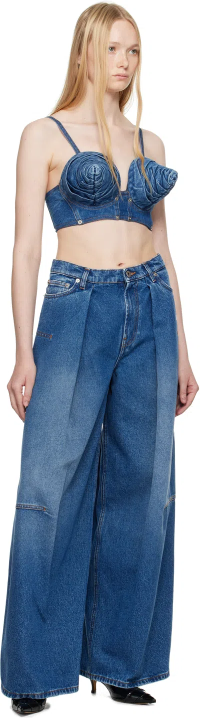 Jean Paul Gaultier Denim Jean With Foam Detail On The Back In Blue