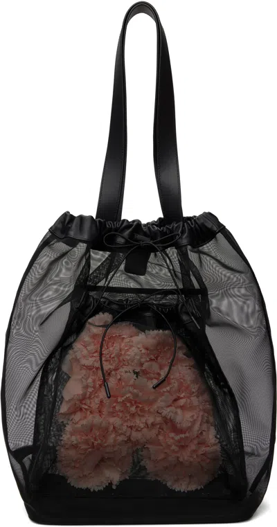 Simone Rocha Tote Carnation Pocket Mit Leder In Black