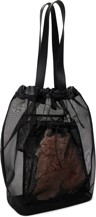 Simone Rocha Tote Carnation Pocket Mit Leder In Black