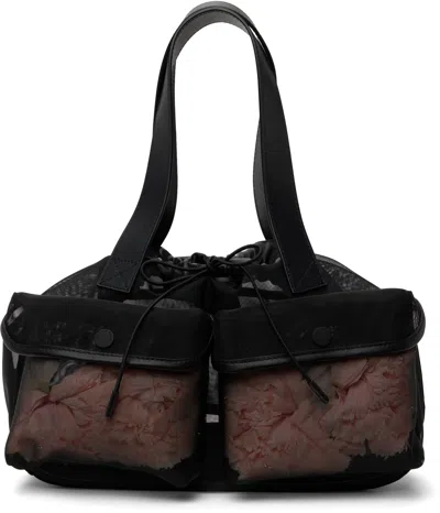 Simone Rocha Womens Sheer Stuffed Mini Woven Top-handle Bag Black In Black