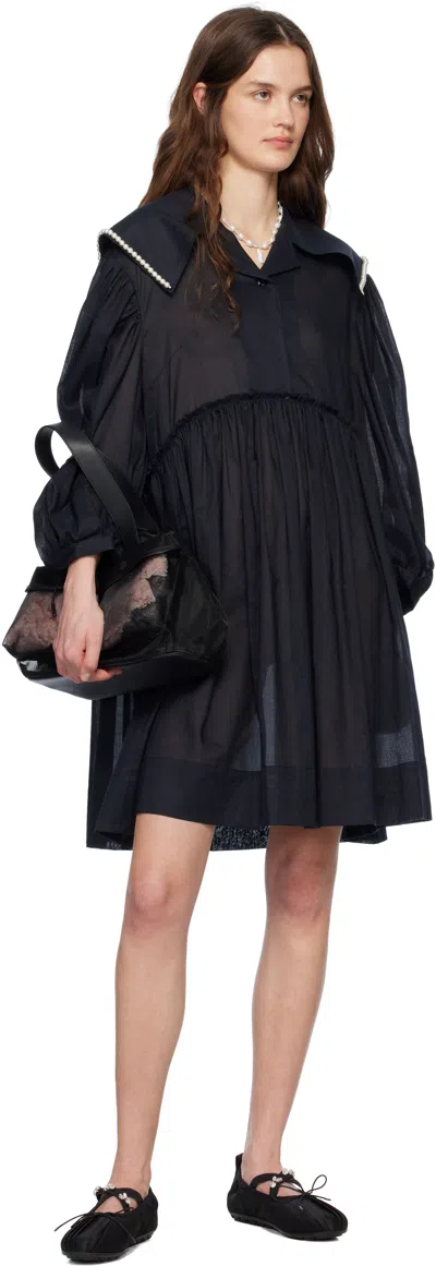 Simone Rocha Womens Sheer Stuffed Mini Woven Top-handle Bag Black In Black