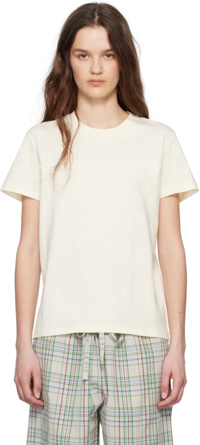 Moncler Ivory Cotton T-shirt In White