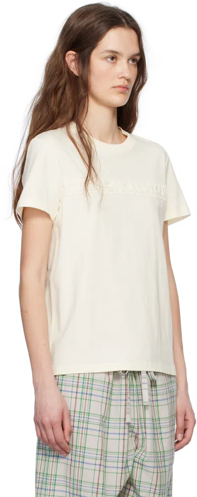 Moncler Ivory Cotton T-shirt In White