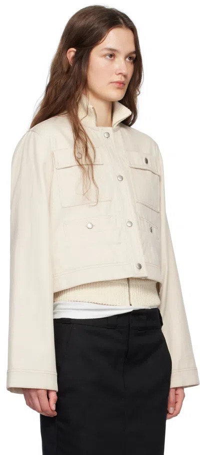 Moncler Veste En Coton Et Lin Chatel In 081 White