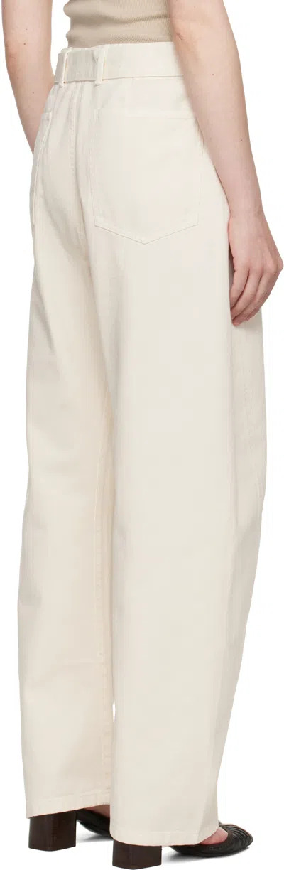 Lemaire Pants With "twisted" Belt In Neutral