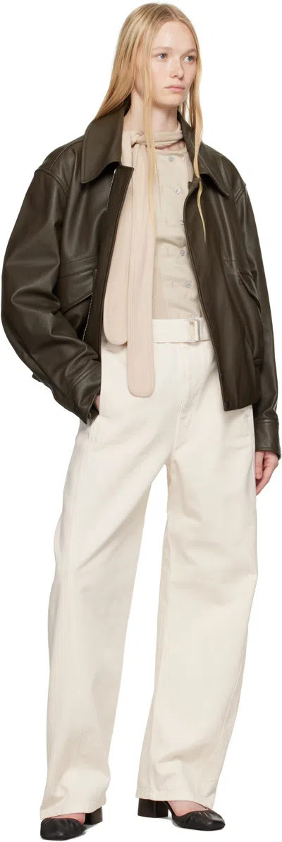Lemaire Pants With "twisted" Belt In Neutral