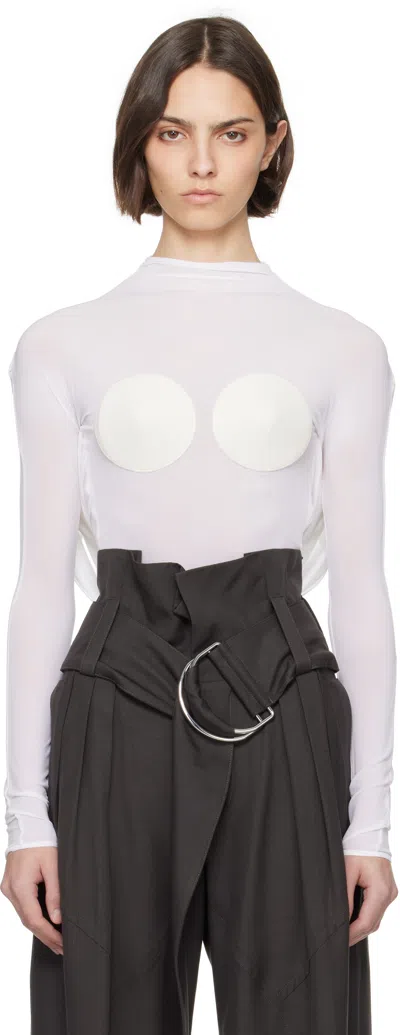 Jean Paul Gaultier White 'the Backless Conical' Top In 1103-optic White/ecr