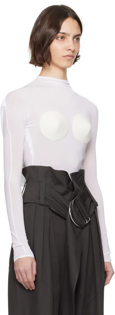 Jean Paul Gaultier White 'the Backless Conical' Top In 1103-optic White/ecr