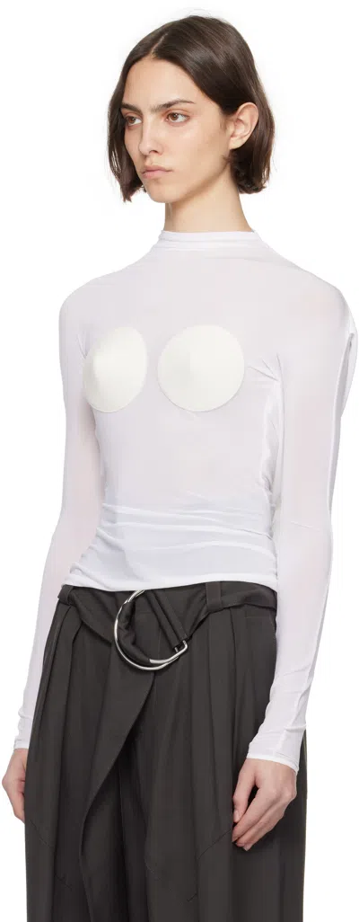 Jean Paul Gaultier White 'the Backless Conical' Top In 1103-optic White/ecr