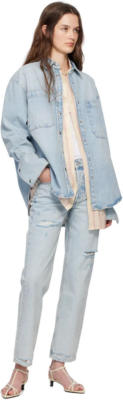 Anine Bing Kate Straight-leg Bleached Blue Jeans