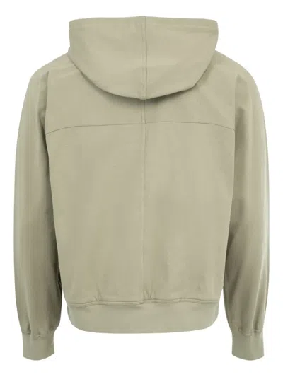 Rick Owens Zip-up Cotton Jersey Hoodie In Neutrals