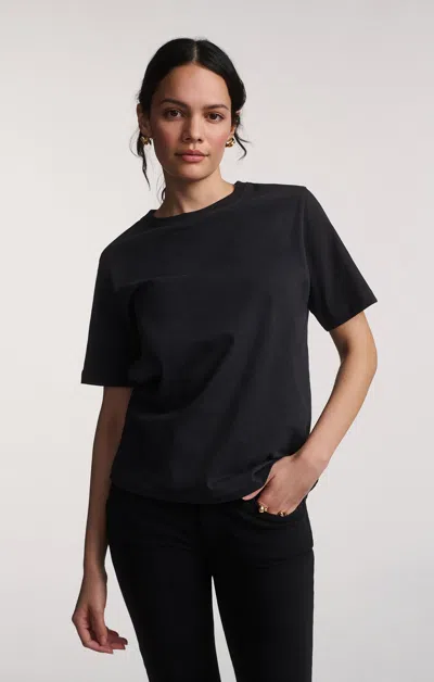 Mavi Short Sleeve Crew Neck T-shirt In Phantom In Black