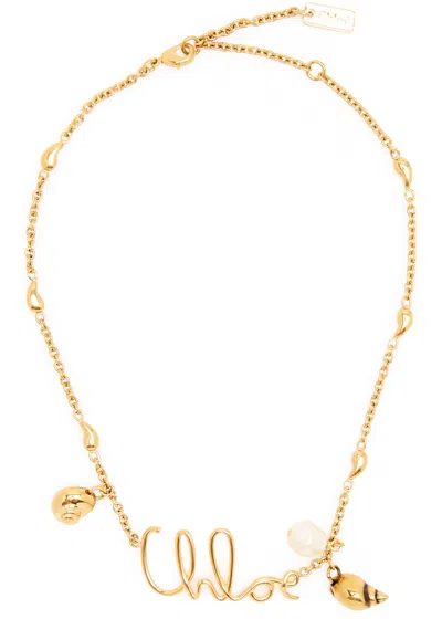 Chloé Shells Chain Necklace In Gold