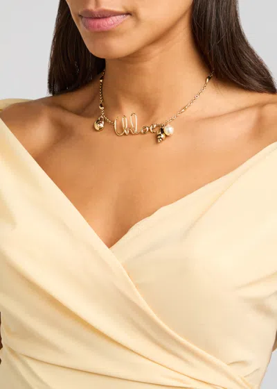 Chloé Shells Chain Necklace In Gold