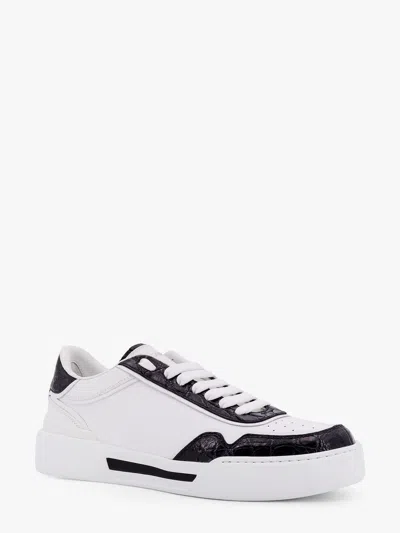 Dolce & Gabbana Leather Crocodile Insert Sneakers