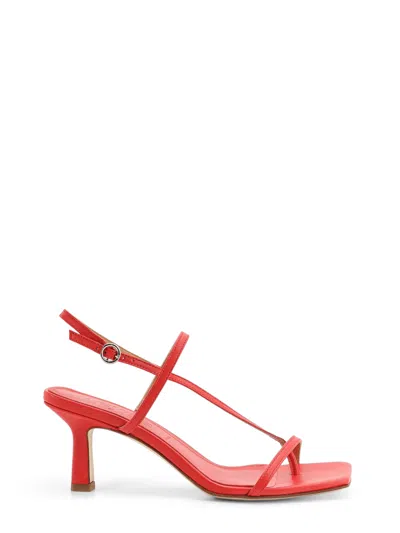 Aeyde Square Toe High Heel Sandals In Red