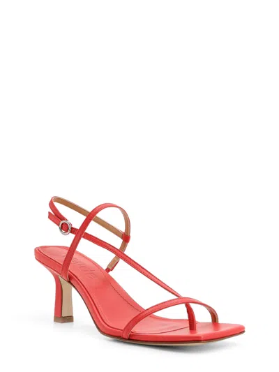 Aeyde Square Toe High Heel Sandals In Red