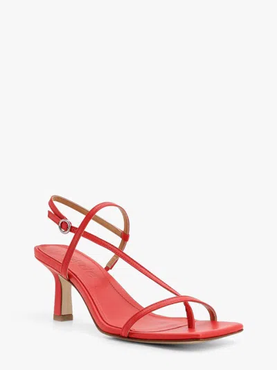 Aeyde Square Toe High Heel Sandals In Red