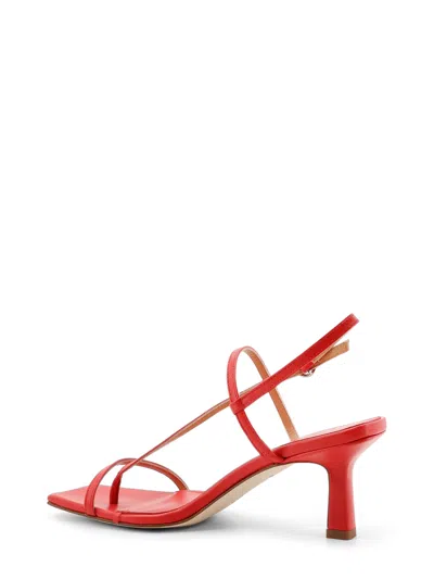Aeyde Square Toe High Heel Sandals In Red