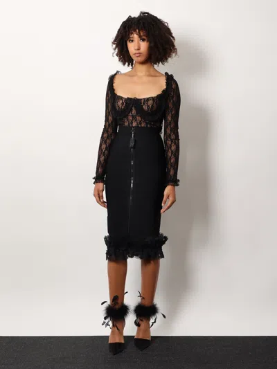 Self-portrait Christopher Kane Residency Viscose Skirt In Black