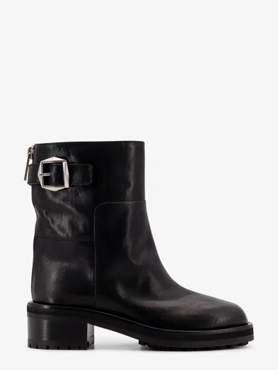 Jimmy Choo Brooklyn Ab 50 Leather Boots With Adjustable Strap In Black
