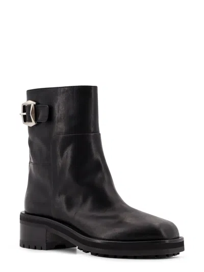 Jimmy Choo Brooklyn Ab 50 Leather Boots With Adjustable Strap In Black