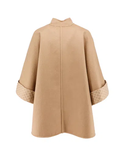 Max Mara Wool Cape In Beige