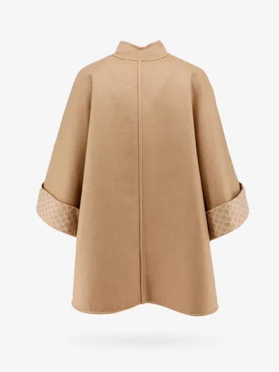 Max Mara Wool Cape In Beige