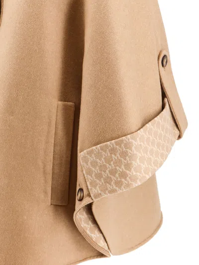 Max Mara Wool Cape In Beige