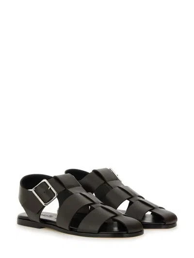 Aeyde Aeydē "whit" Sandal In Dark Brown