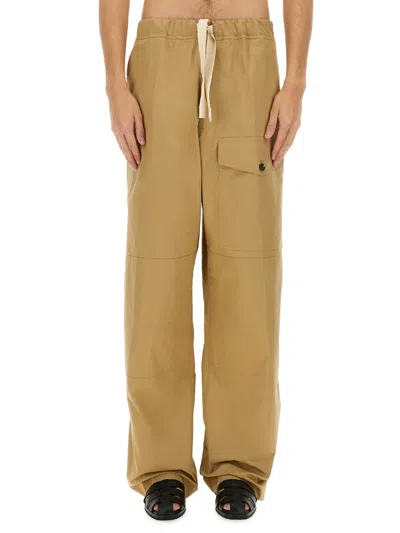 Dries Van Noten Wide Leg Trousers Pannoch In Beige