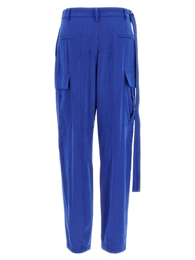 Ferragamo Cargo Pants Lyocell Belt Loops In Blue