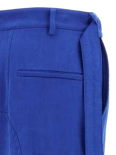 Ferragamo Cargo Pants Lyocell Belt Loops In Blue