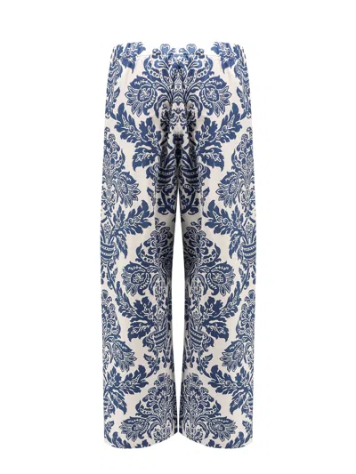 S Max Mara Trousers Cotton All-over Print In White